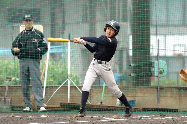 4/24  KGBL大会 ポー・エコーズ戦　四番の先制タイムリー